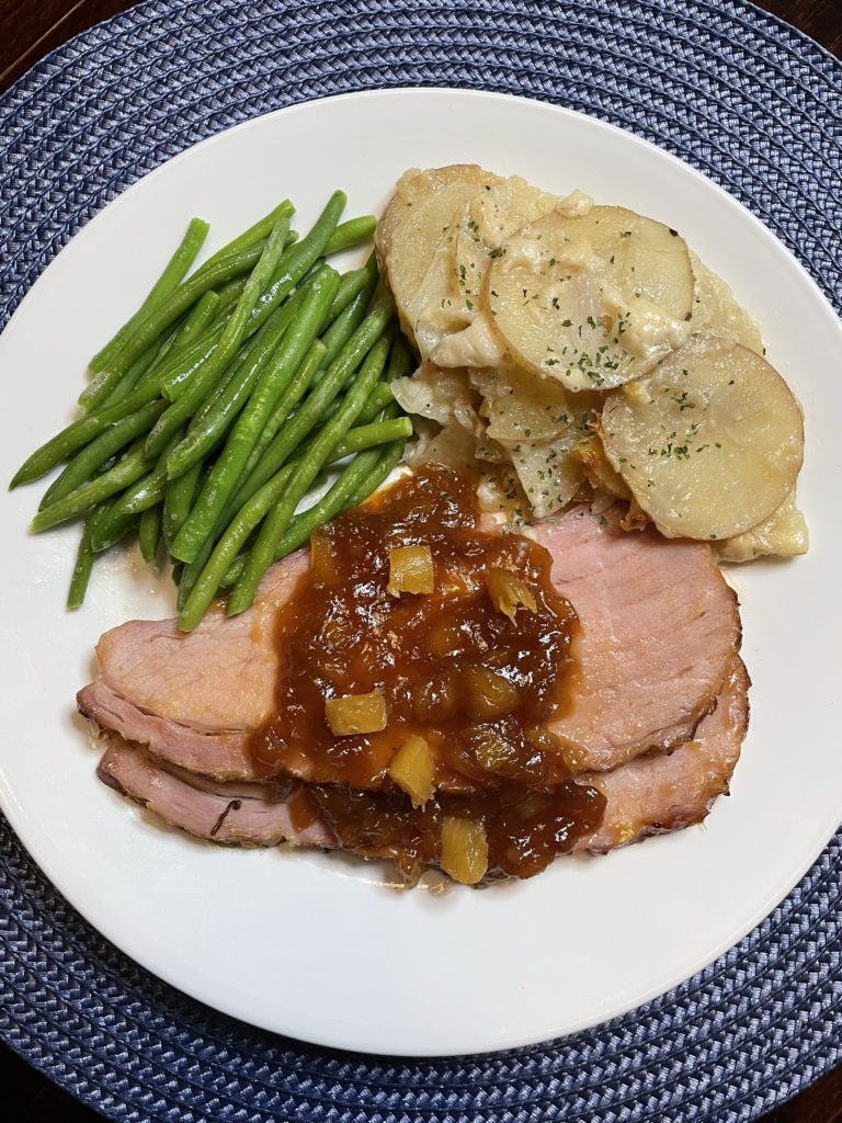 Carved Smoked Ham with Maple Crushed Pineapple Sauce 1