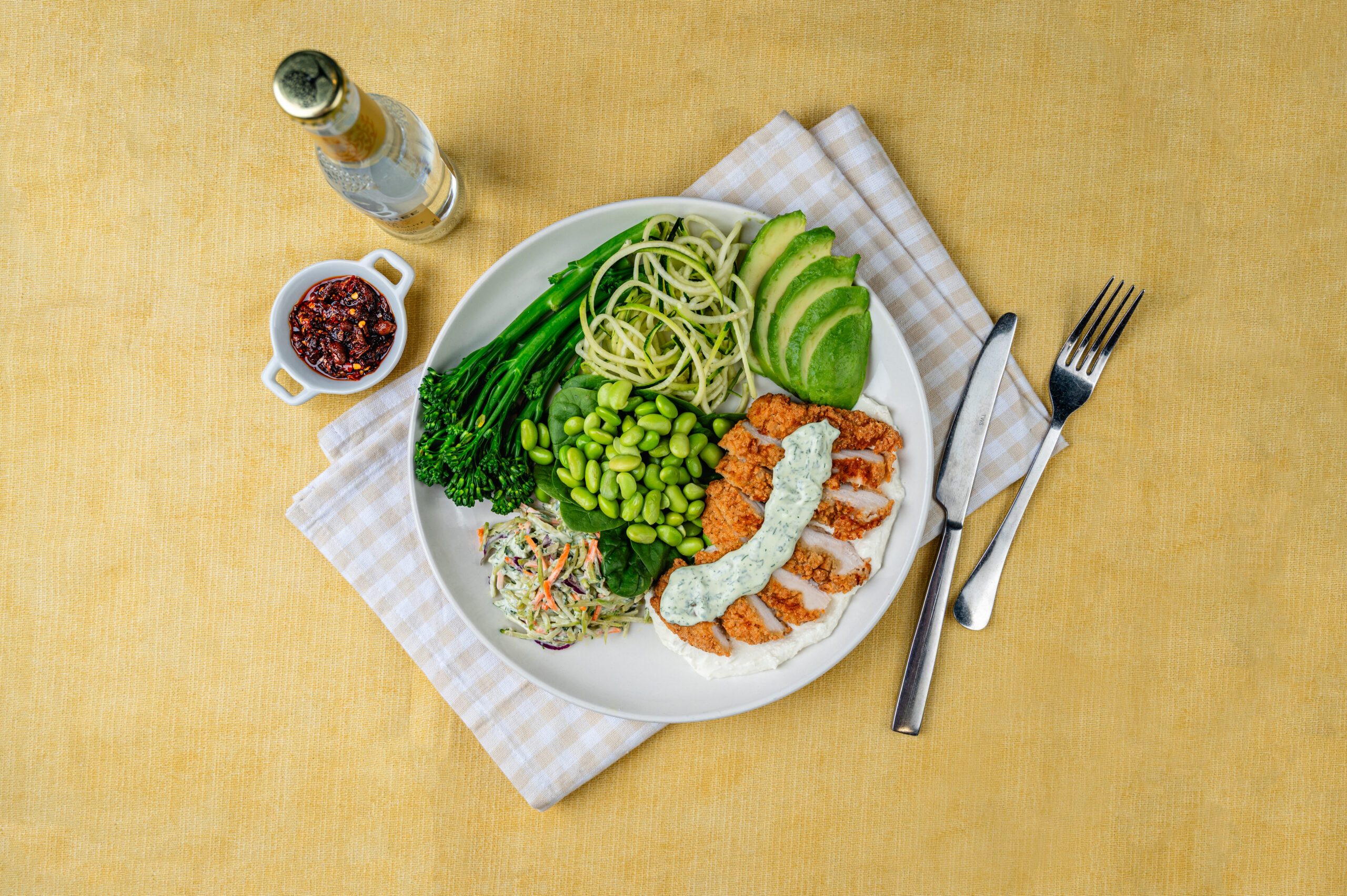 Green Goddess Fried Chicken Chopped Salad