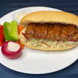 Texas Rib Sandwich with Fennel Apple Slaw